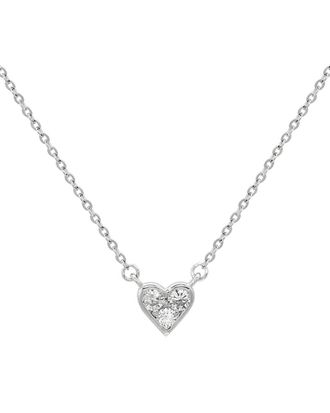 Suzy Levian 14K 0.18 Ct. Tw. Diamond Small Heart Pendant Necklace