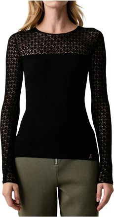 Patrizia Pepe Jersey de corte ajustado con efecto encaje - Knitwear - Mujer - Negro - XS