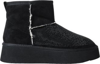 Ga&euml;lle Paris Bont Eskimo laarzen met strass - Dames - Winterlaarzen - Zwart - 37 EU - Polyester - Schoenen