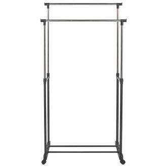 Beliani Perchero De Interior Soporte Para Ropa Vestidor Con Ruedas Metal Negro Gilmer