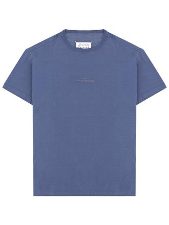 Maison Margiela Blue Text Front Boxy Cotton T-Shirt