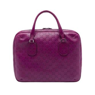 Gucci Pre-owned Business Bag - Dames - Pre-owned - Paars - Maat: ONE Size Leer