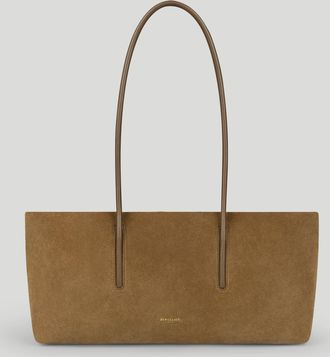 DeMellier The Stockholm Shoulder in Tobacco Suede Leather Shoulder bag