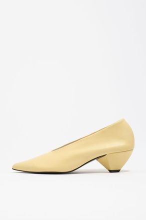 Bimba & Lola Leather Mid-Heel Shoe. in Light Yellow at Nordstrom, Size 38