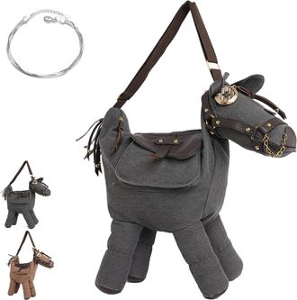 Generic Horse Purse for Women, Western Cowgirl Horse Crossbody Bag, Adjustable Strap Shoulder Purse for Valentines Day Gift (Grey)