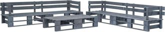 vidaXL Set De Muebles De Palets Para Jard&iacute;n 6 Piezas Madera Gris Vidaxl