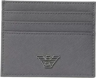 Emporio Armani Portemonnee met logo-plaatje - Heren - Accessoires - Grijs - Maat: ONE Size Polyamide