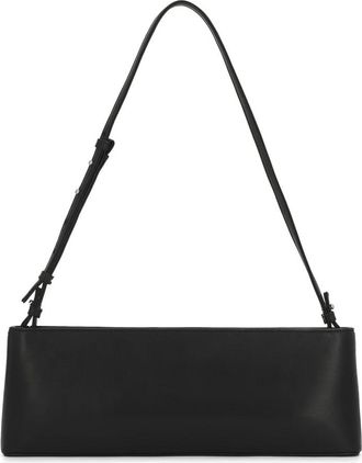 Kazar Langwerpige zwarte handtas met schouderband - Dames - Schoudertassen - Zwart - ONE Size - Leer - Tassen