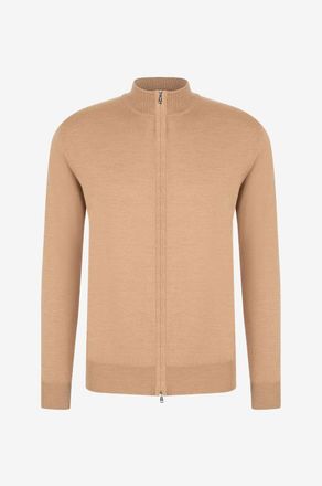 Aur&eacute;lien Feiner Cardigan mit Stehkragen und Reissverschluss Cashwool