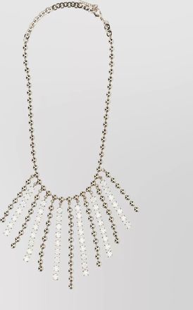 Alessandra Rich crystal and chain necklace fringes