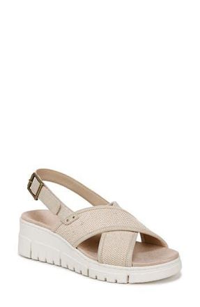 Vionic Uptown Sonoma Slingback Platform Wedge Sandal in Natural Canvas at Nordstrom Rack, Size 7.5