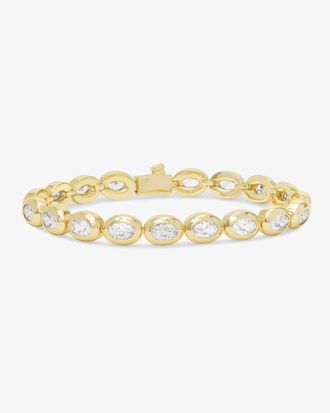 Melinda Maria Womens Shes A Boss Tennis Bracelet In Gold