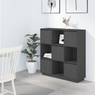 Berkfield Home Highboard Grey 110.5x35x117 cm Solid Wood Pine