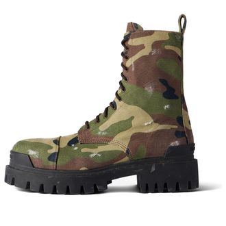 Balenciaga Strike 20mm Boots Camo Print Dark Green 786135W2EU21028