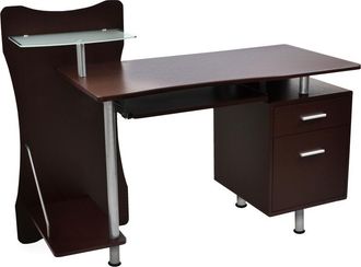 Techni Mobili Stylish Computer Desk with Storage. Color: Chocolate