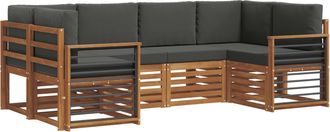 vidaXL Conjunto De Sof&aacute;s De Exterior 6 Uds. Natural Y Antracita Vidaxl