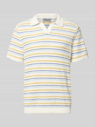 Casual Friday Casual Friday Regular Fit Strick-Poloshirt mit V-Ausschnitt Modell MIDSKOV in Weiss, Gr&ouml;&szlig;e XXL