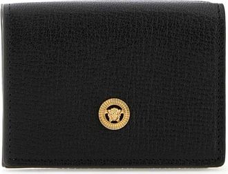 Versace Stijlvol Zwart Leren Portemonnee - Heren - Portefeuilles - Zwart - ONE Size - Accessoires