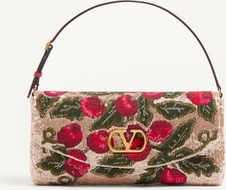 Valentino Garavani Valentino Garavani DeVain Embroidered Small Shoulder Bag Wo