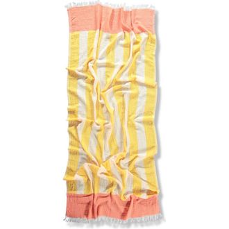 Hat Attack Stripe Turkish Towel in Yellow/Cream/coral at Nordstrom