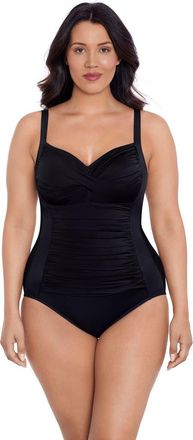 Trimshaper Averi Sweetheart Neckline One-Piece Control Swimsuit in Black at Nordstrom, Size 12