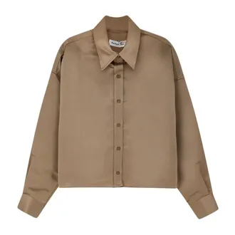 Frankie Shop Dames, Blouses & Shirts, Beige, Maat: M Satijn