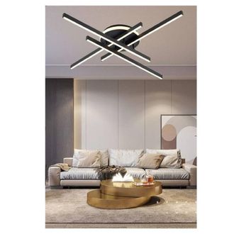 Trade Shop Trade Shop Traesio - Trade Shop - Plafoniera A Led 45 W Nero Da Soffitto Lampadario Luce 6500k 4000k 3000k Pn-21n