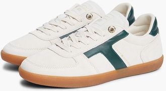 Tommy Hilfiger Womens Tribeca Suede Skater Sneaker - Soft Cream/Hunter - US 6.5 / EU 37