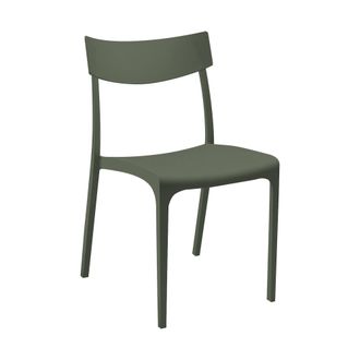 Dmora Dmora - Sillas De Jard&iacute;n Lupia, Silla De Jardin, Asiento Exterior Multiusos, Banco De Jard&iacute;n, Made In Italy, 54x46 H80 Cm, Verde