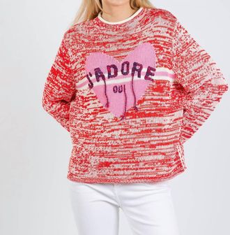 Oui Jadore Sweater In Red White