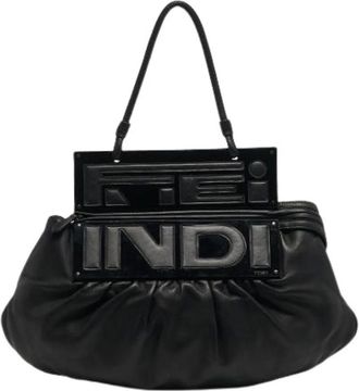 Fendi Pre-owned Handbags, female, Black, Size: ONE SIZE Pre-owned Leather Handbag