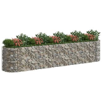Berkfield Home Durable Gabion Raised Bed Galvanised Iron 500x100x100 cm in Silver | Size: 500 x 100 x 100 cm