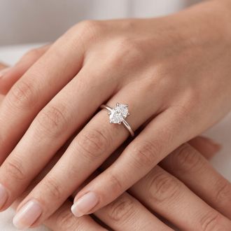 Pompeii3 Platinum 1 Ct Oval Diamond Solitaire Engagement Ring Lab Grown