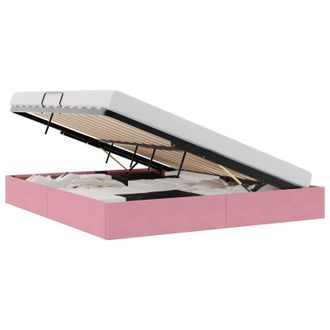 vidaXL Estructura De Cama Ottoman Rosa 160 X 200 Cm Terciopelo Vidaxl
