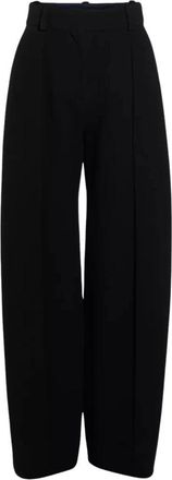 Jacquemus Broeken, Dames, Zwart, S, Leer, High-waisted broek
