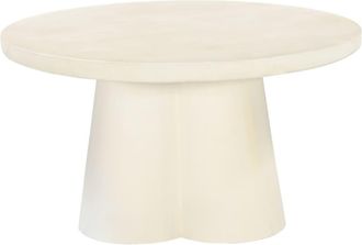 Moloo Mesa de centro redonda 80 cm de hormigón blanco