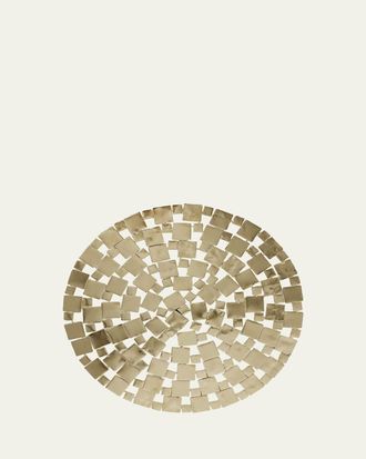 Nomi K Modern Squares Goldtone Metal Placemat, 15 Round