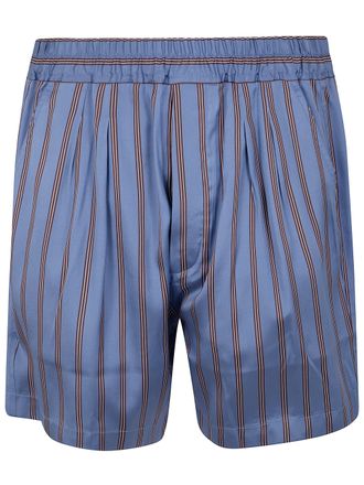Tom Ford Silk Jacquard Regular Stripe Pleated Lounge Shorts