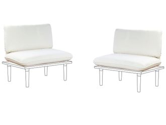 Beliani Conjunto de fundas de coj&iacute;n de exterior Blanco crema