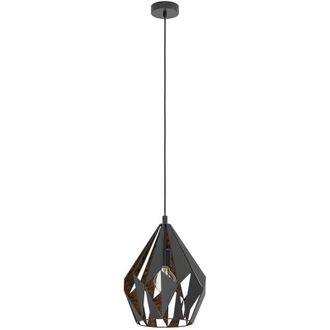 Eglo Eglo - Lampadario a Sospensione Vintage Carlton 1 Acciaio Nero Rame 1 Luce E27