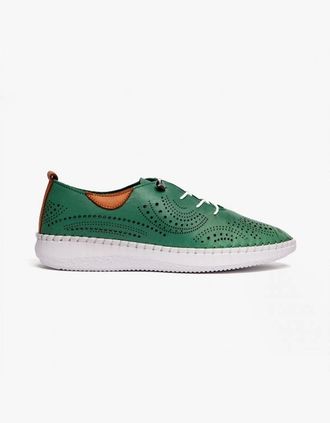 Lotus Womens Lotus KATYA Womens Bungee-Lace Trainers Green - Size: 5