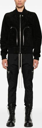 Rick Owens Bauhaus Leather Bomber Jacket - Mens - Cotton/Calf Leather/Cupro