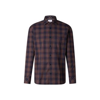 Bogner Hardy cotton shirt for men - Brown/navy blue - XXL