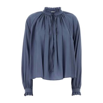 Pantaloni Torino Blouses, female, Blue, Size: 2XS Claudia Ruffle Blouse