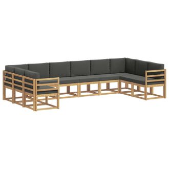 vidaXL Conjunto De Sof&aacute;s De Exterior 10 Pcs Blanco Y Antracita Vidaxl