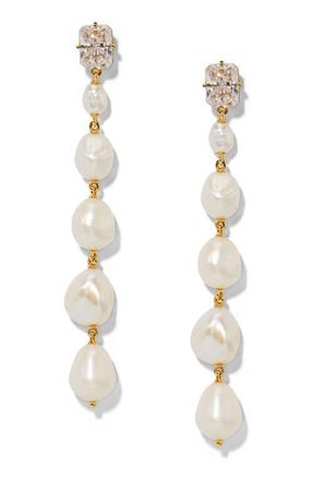 Nadri Madrid Cultured Pearl Linear Drop Earrings in Gold at Nordstrom