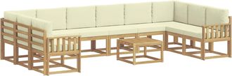 vidaXL Set Di Divani Da Esterno 11 Pz Bianco E Crema Vidaxl