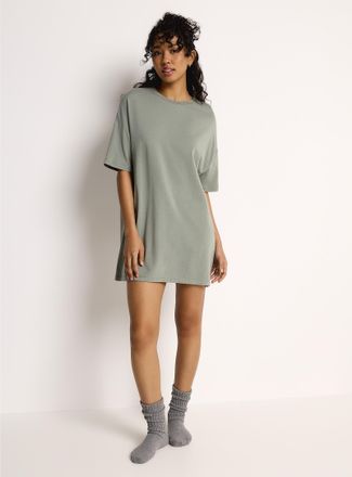 Twik Womens Drop-shoulder relaxed-fit sleep Tee Shirt