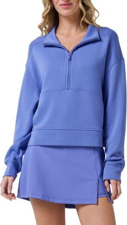 Travis Mathew Skyloft Soft Half Zip Sweatshirt in Baja Blue at Nordstrom, Size Xx-Large