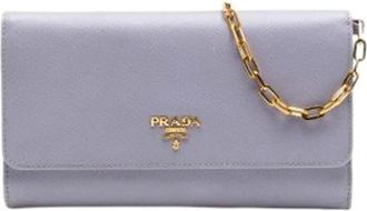 Prada Pre-owned Clutches, female, Purple, Size: ONE SIZE Pre-owned Vintage Leather Clutch